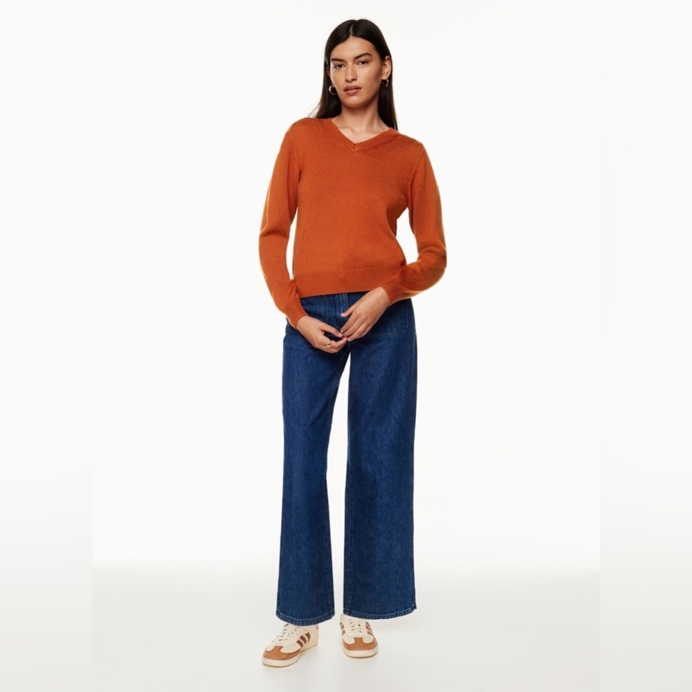 WILFRED FREE (Aritzia) Palomino Sweater, Merino Wool. Copper Red. Small fits XS - Picture 2 of 10